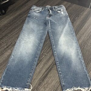 Kensie Distressed Blue Straight Leg Jeans